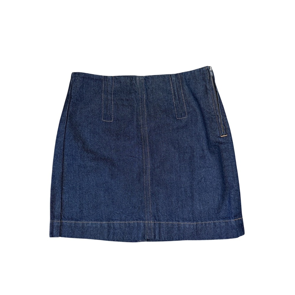 Madewell Denim Mini Skirt Dark Wash Side Zip 100% Cotton NWT Size 24